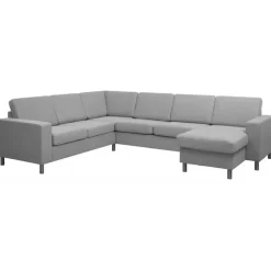 Thomas vendbar hjørnesofa med chaiselong- Lysegrå