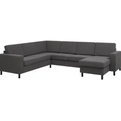 Thomas vendbar hjørnesofa med chaiselong- Mørkegrå