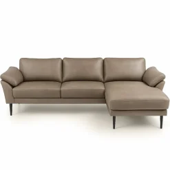 Thyregod Chaiselong Khaki lædersofa Højrevendt