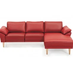 Thyregod Chaiselong lædersofa Højrevendt Rød