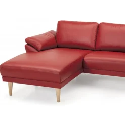 Thyregod Chaiselong lædersofa Venstrevendt Rød