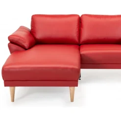 Thyregod Chaiselong lædersofa Venstrevendt Rød