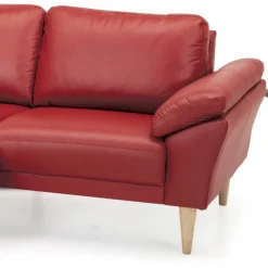 Thyregod Chaiselong lædersofa Venstrevendt Rød