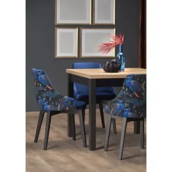 TIAGO SQUARE Spisebord med udtræk, craft eg / Sort