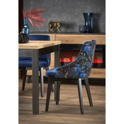 TIAGO SQUARE Spisebord med udtræk, craft eg / Sort