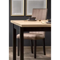 TIAGO SQUARE Spisebord med udtræk, craft eg / Sort