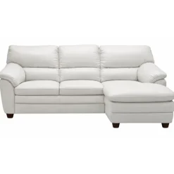 Tilst Hvid læder chaiselongsofa - Højrevendt