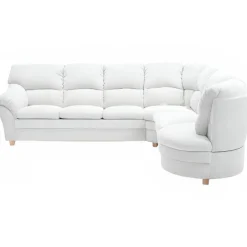 Tilst Hvid læder Hjørnesofa med open end Højrevendt