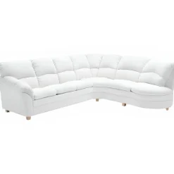 Tilst Hvid læder Hjørnesofa med open end Højrevendt