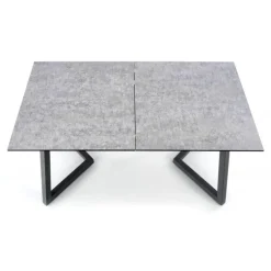 TIZIANO Spisebord med udtræk, top - lys Grå/mørk Grå, ben - mørk Grå