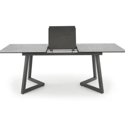 TIZIANO Spisebord med udtræk, top - lys Grå/mørk Grå, ben - mørk Grå