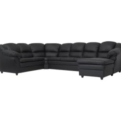 Tønder hj. sofa m. chais. - højre - Sort tekstillæder