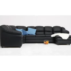 Tønder hj. sofa m. chais. - højre - Sort tekstillæder