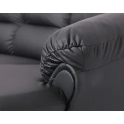 Tønder hj. sofa m. chais. - højre - Sort tekstillæder