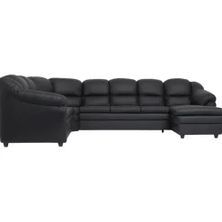 Tønder hj. sofa m. chais. - højre - Sort tekstillæder