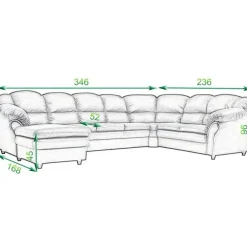 Tønder hj. sofa m. chais. - venstre - Inari 95
