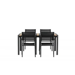 Togo Loungesæt - Havemøbelsæt - Sort,Natur