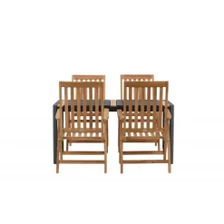 Togo Loungesæt - Havemøbelsæt - Sort,Natur