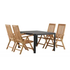 Togo Loungesæt - Havemøbelsæt - Sort,Natur