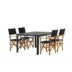 Togo t Loungesæt - Havemøbelsæt - Sort,Natur