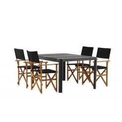 Togo t Loungesæt - Havemøbelsæt - Sort,Natur