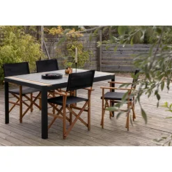 Togo t Loungesæt - Havemøbelsæt - Sort,Natur