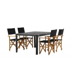 Togo t Loungesæt - Havemøbelsæt - Sort,Natur