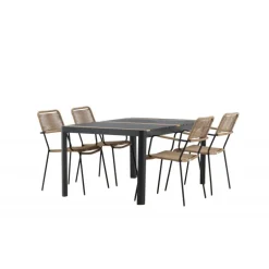 Togo t Loungesæt - Havemøbelsæt - Beige,Sort,Natur