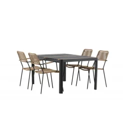 Togo t Loungesæt - Havemøbelsæt - Beige,Sort,Natur