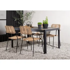 Togo t Loungesæt - Havemøbelsæt - Beige,Sort,Natur