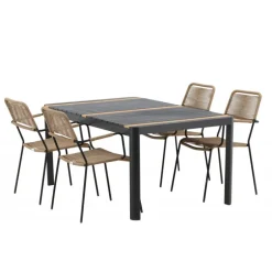 Togo t Loungesæt - Havemøbelsæt - Beige,Sort,Natur