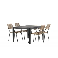 Togo t Loungesæt - Havemøbelsæt - Beige,Sort,Natur