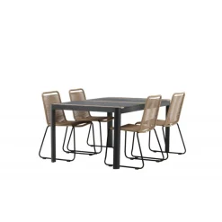 Togo t Loungesæt - Havemøbelsæt - Beige,Sort,Natur