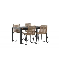 Togo t Loungesæt - Havemøbelsæt - Beige,Sort,Natur