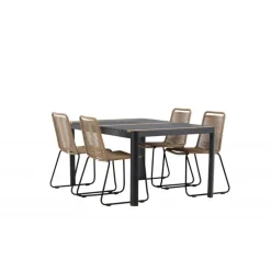 Togo t Loungesæt - Havemøbelsæt - Beige,Sort,Natur