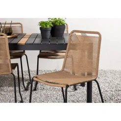 Togo t Loungesæt - Havemøbelsæt - Beige,Sort,Natur