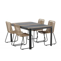 Togo t Loungesæt - Havemøbelsæt - Beige,Sort,Natur