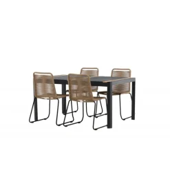 Togo t Loungesæt - Havemøbelsæt - Beige,Sort,Natur