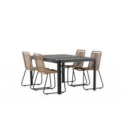 Togo t Loungesæt - Havemøbelsæt - Beige,Sort,Natur