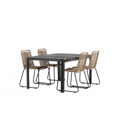 Togo t Loungesæt - Havemøbelsæt - Beige,Sort,Natur