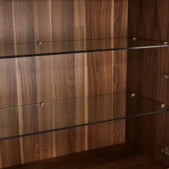 Tokyo Højt Vitrineskab i Valnød med LED-lys - 190cm høj