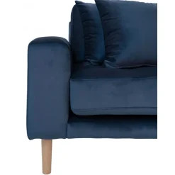 Torino Lounge Sofa i mørkeblåt velour Højrevendt