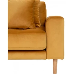 Torino Lounge Sofa i sennepsgul velour venstrevendt