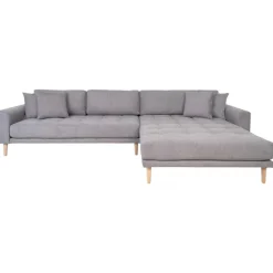 Torino Lounge Sofa lysegrå stof højrevendt