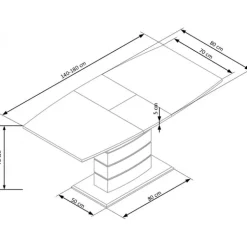 TORONTO Spisebord med udtræk