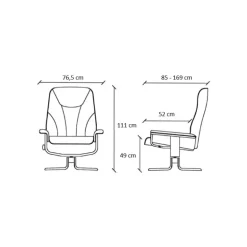 Torsten Recliner lænestol med 2 motor - Sort semianiline læder