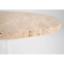 TRAVERSO S c. bord, farve travertin / Hvid