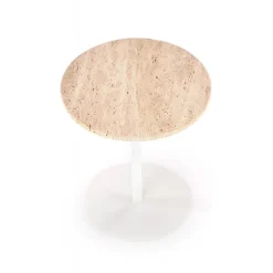 TRAVERSO S c. bord, farve travertin / Hvid