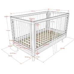 Tremmeseng 70 x 140 cm Forrest Bøg – Hvid