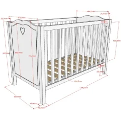 Tremmeseng Amori 60 × 120 cm – hvid